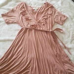 Blush Faux Wrap Dress